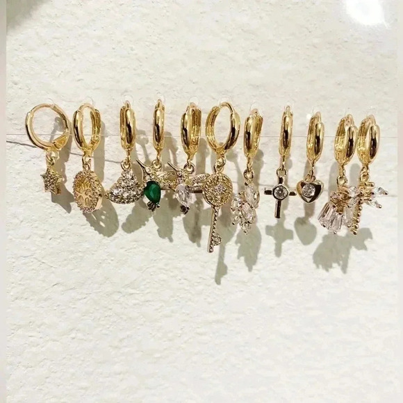 Cross Hoops Earrings - Picture 6 of 6